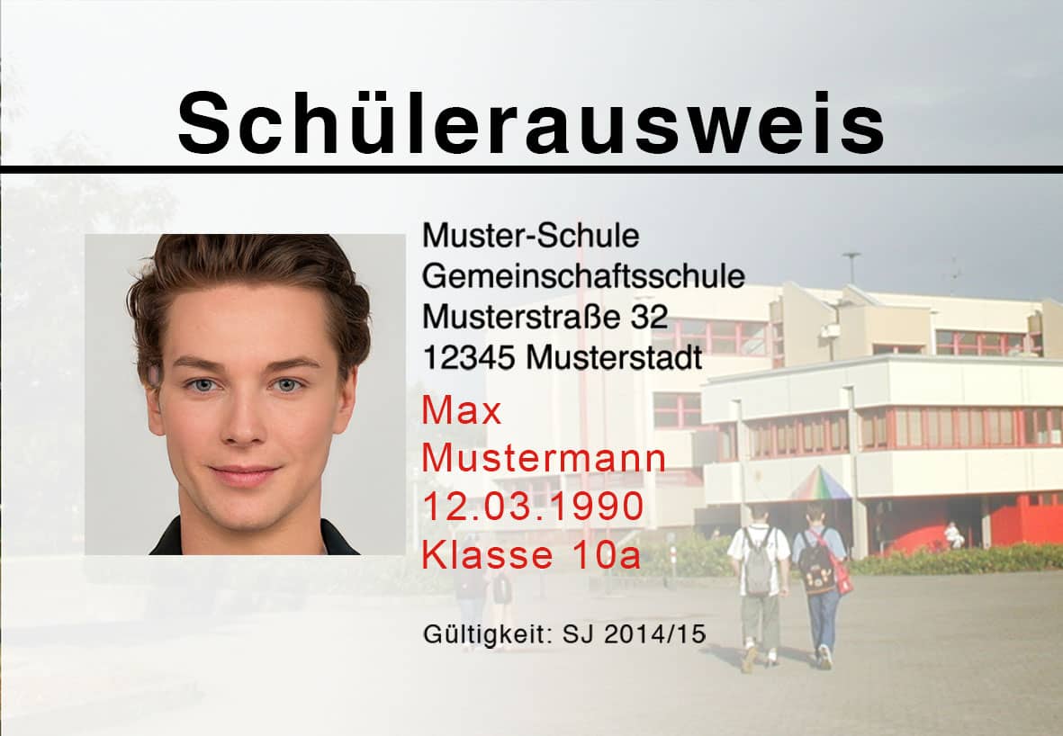 Muster Schülerausweis